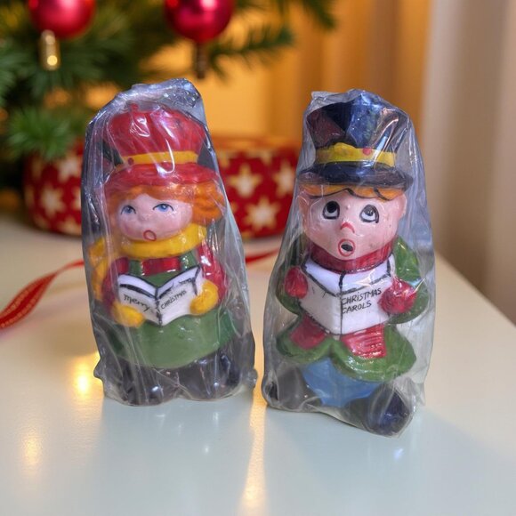 Vintage Interpur Christmas Candle Set – 4 Figural Wax Candles Sealed in Cellopha - Picture 2 of 5
